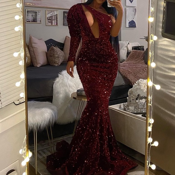 Mermaid Sequin Prom Dress - Picture 1 of 4